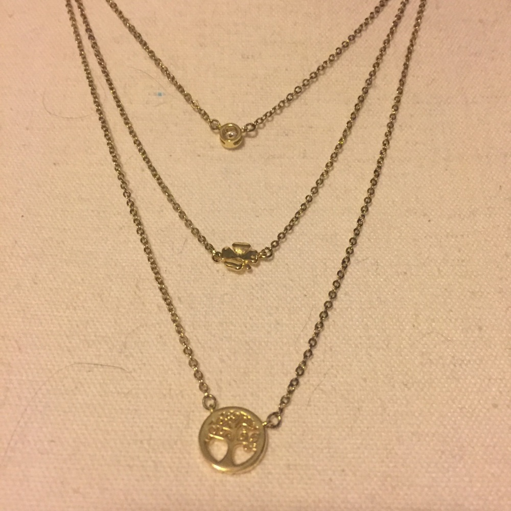 “Tree of Life” layered necklace. NWOT